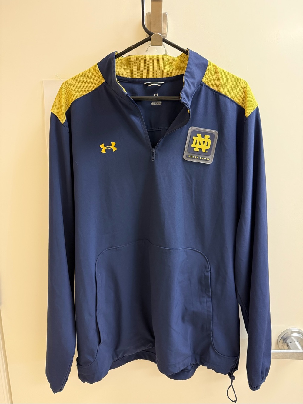 Under Armour Navy and Yellow Notre Dame Quarter-Zip Pullover